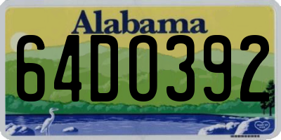 AL license plate 64DO392