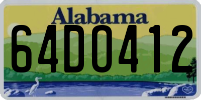 AL license plate 64DO412