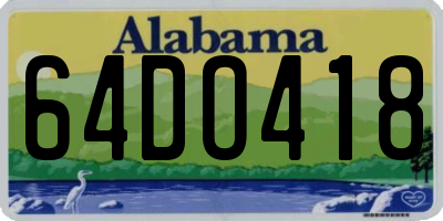 AL license plate 64DO418