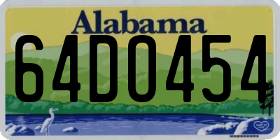 AL license plate 64DO454
