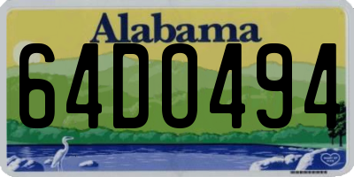 AL license plate 64DO494