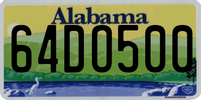 AL license plate 64DO500