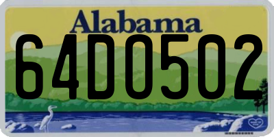 AL license plate 64DO502