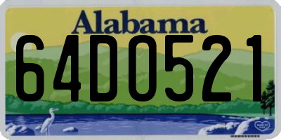 AL license plate 64DO521