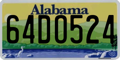 AL license plate 64DO524