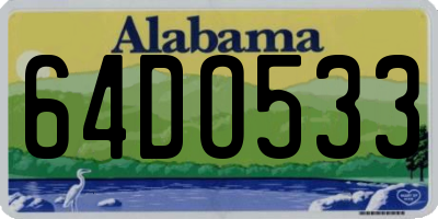 AL license plate 64DO533