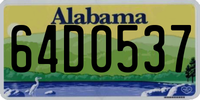 AL license plate 64DO537