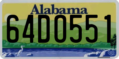 AL license plate 64DO551