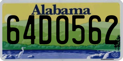 AL license plate 64DO562