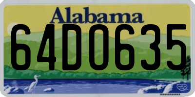 AL license plate 64DO635