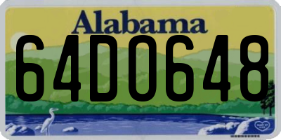 AL license plate 64DO648