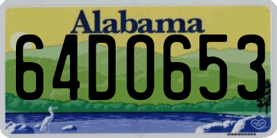 AL license plate 64DO653