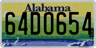 AL license plate 64DO654