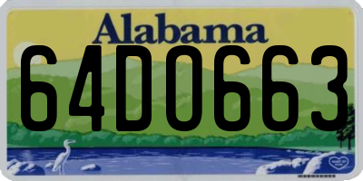 AL license plate 64DO663