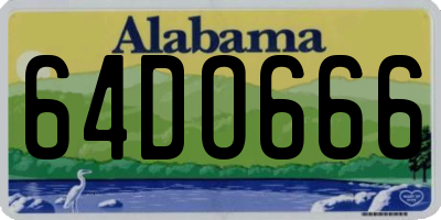 AL license plate 64DO666