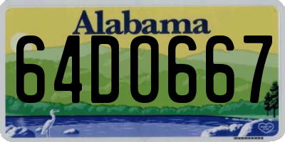 AL license plate 64DO667