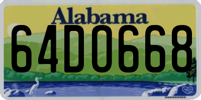 AL license plate 64DO668