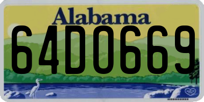 AL license plate 64DO669