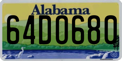 AL license plate 64DO680