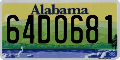AL license plate 64DO681