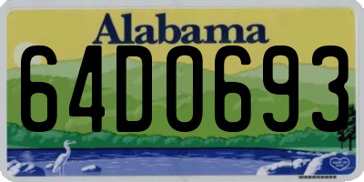 AL license plate 64DO693