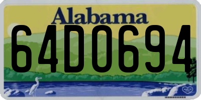 AL license plate 64DO694