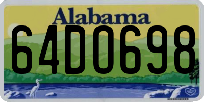 AL license plate 64DO698
