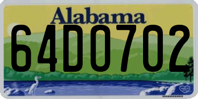 AL license plate 64DO702