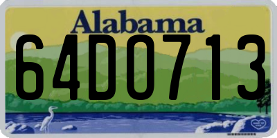 AL license plate 64DO713