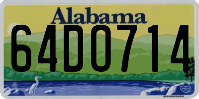AL license plate 64DO714