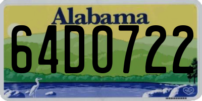 AL license plate 64DO722