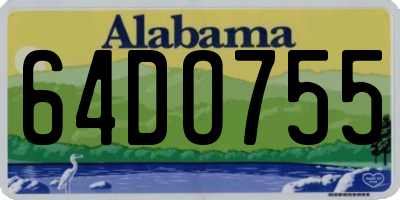 AL license plate 64DO755