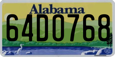 AL license plate 64DO768