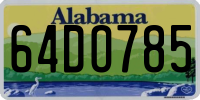 AL license plate 64DO785