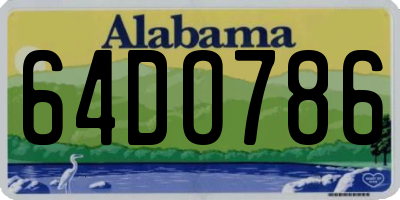 AL license plate 64DO786