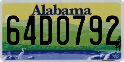 AL license plate 64DO792