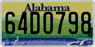 AL license plate 64DO798
