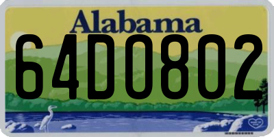 AL license plate 64DO802