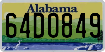 AL license plate 64DO849