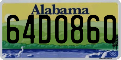 AL license plate 64DO860