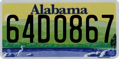 AL license plate 64DO867