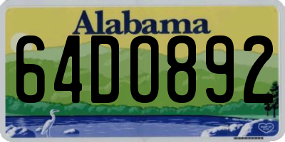 AL license plate 64DO892