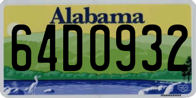 AL license plate 64DO932