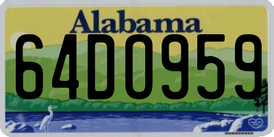AL license plate 64DO959