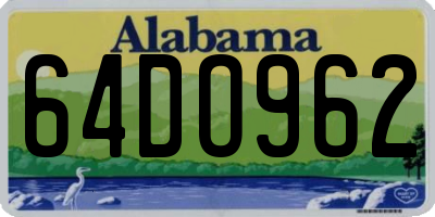 AL license plate 64DO962