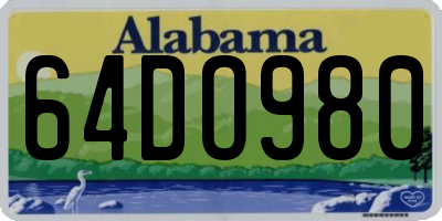 AL license plate 64DO980