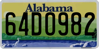 AL license plate 64DO982