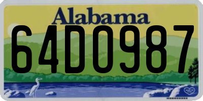 AL license plate 64DO987