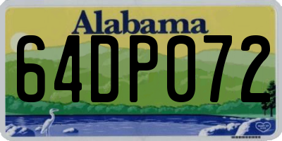 AL license plate 64DP072