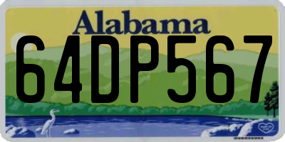 AL license plate 64DP567